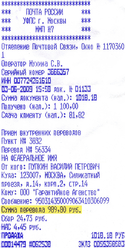lectrifuhr * Blog Archive * Бланк денежного перевода почта россии